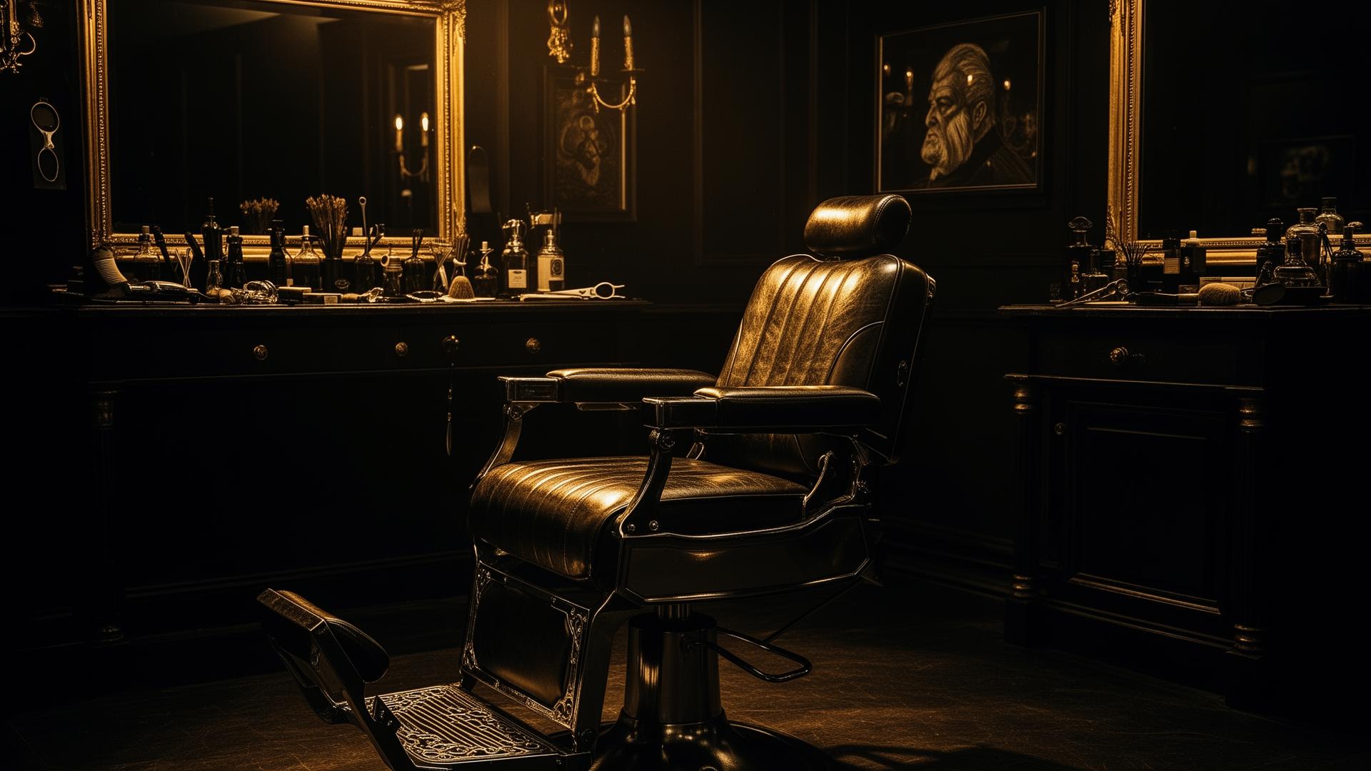 Luxury barber shop interior